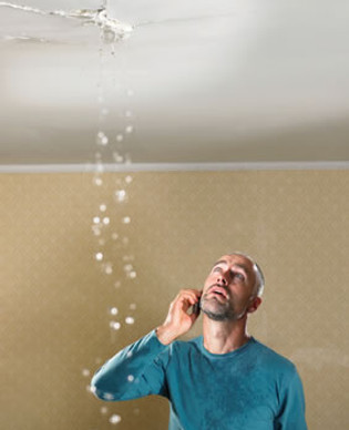 Bust pipe in ceiling
